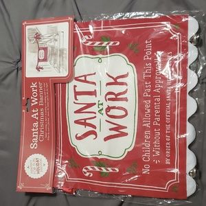 Santa at Work Christmas banner